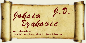 Joksim Džaković vizit kartica